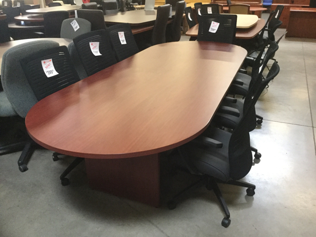 Used 10 Racetrack Conference Table Cherry Laminate Arizona