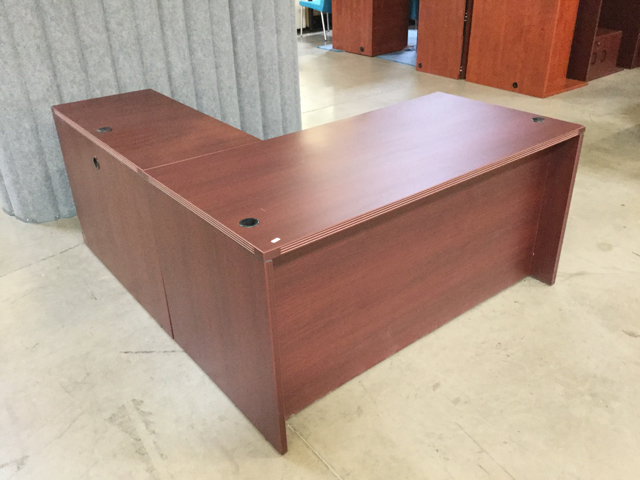 Used Mahogany L Shape Desk Arizona Office Furniture