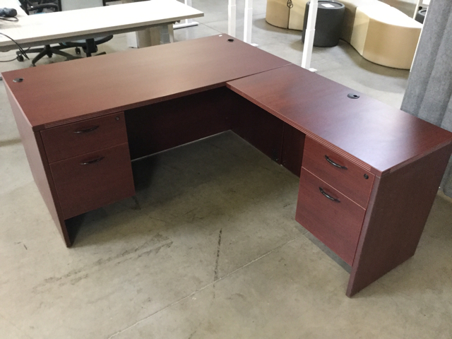Used Mahogany L Shape Desk Arizona Office Furniture